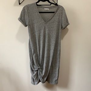Gray v-neck t shirt dress